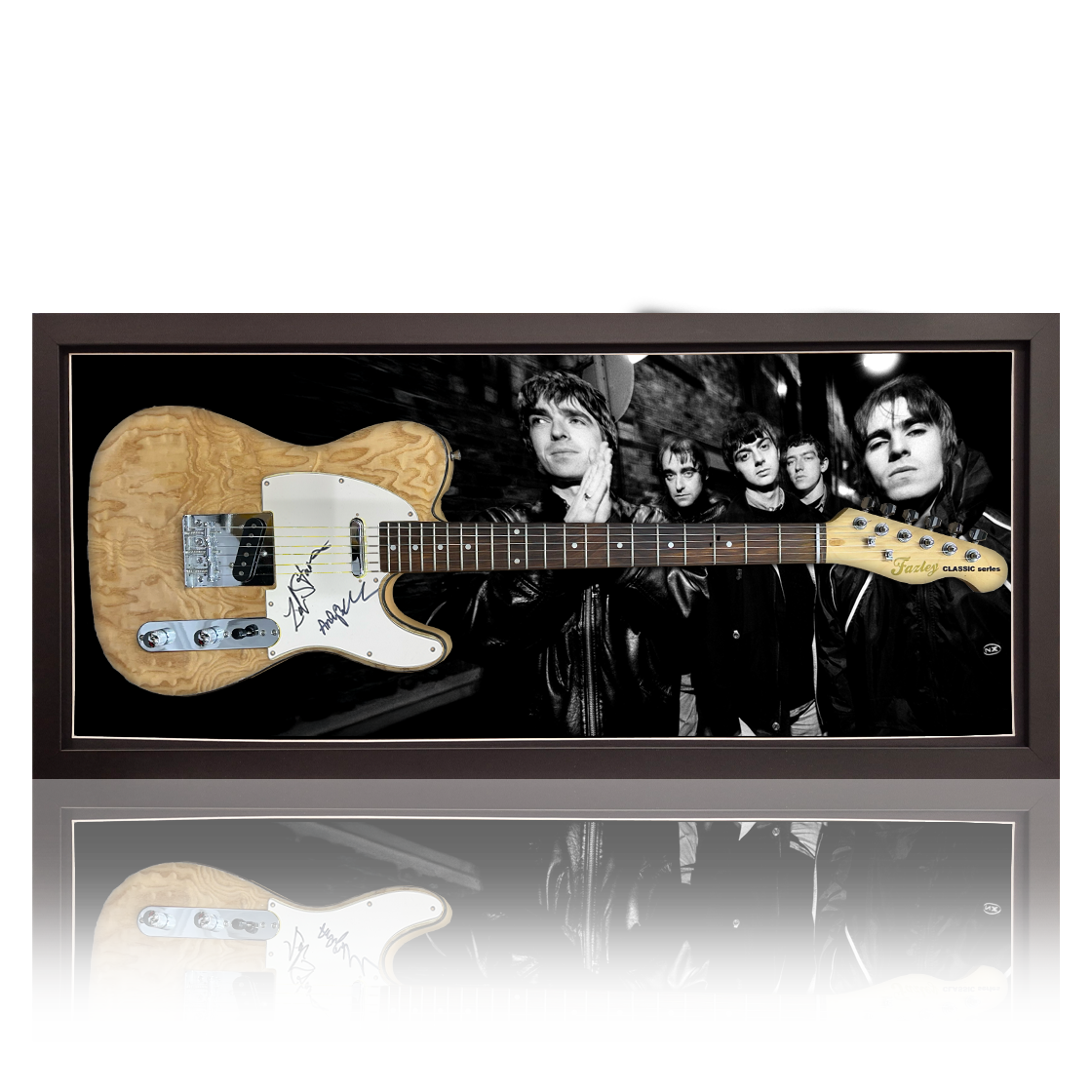 Andy Bell and Zak Starkey Signed Guitar Frame