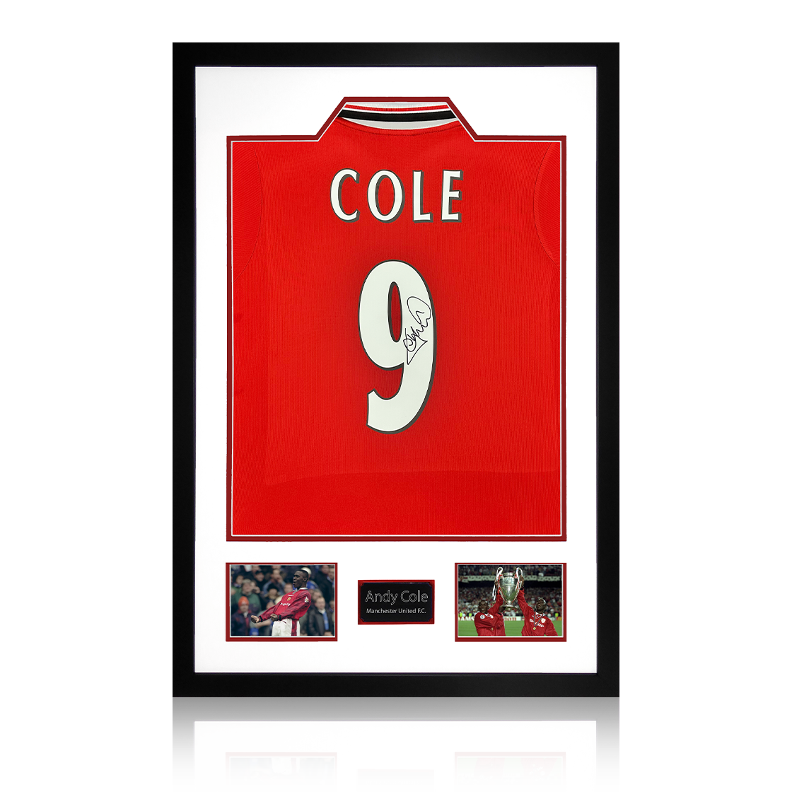 Andy Cole Signed Manchester United Shirt Premium Frame