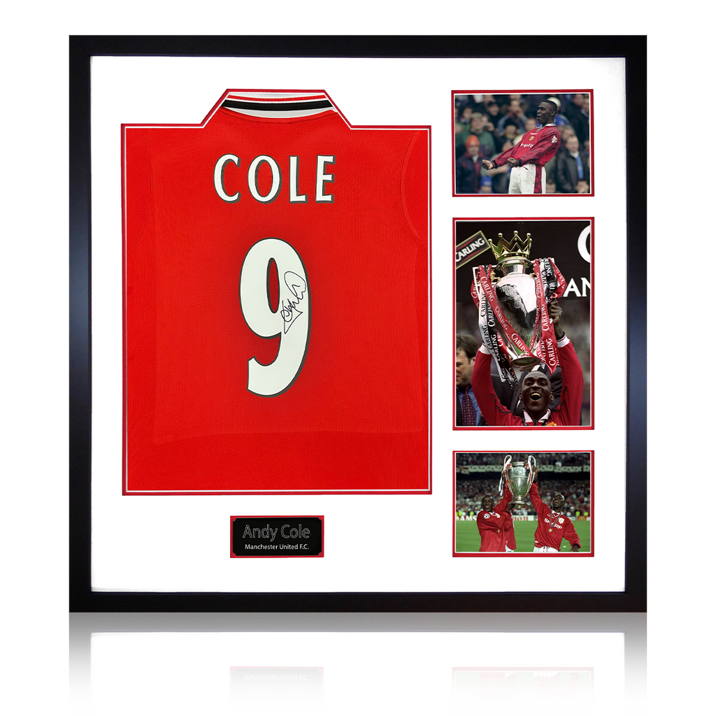 Andy Cole Signed Manchester United Shirt Elite Frame