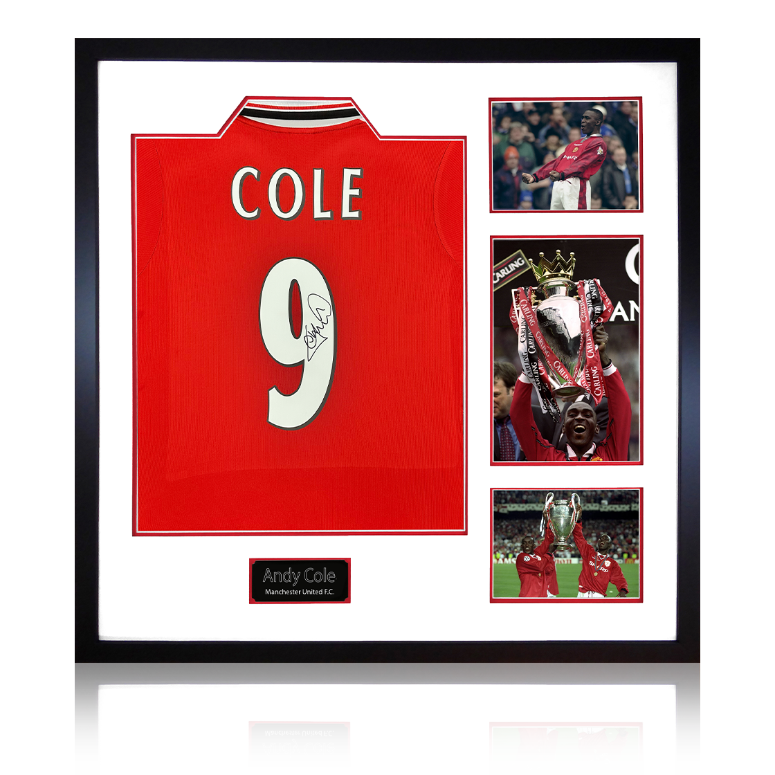 Andy Cole Signed Manchester United Shirt Elite Frame