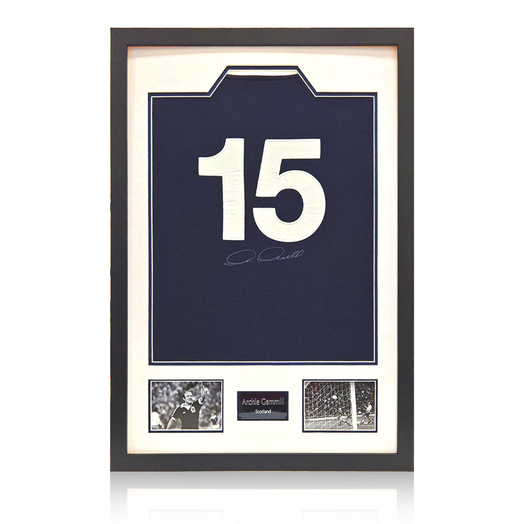 Archie Gemmill Signed Scotland Shirt Premium Frame