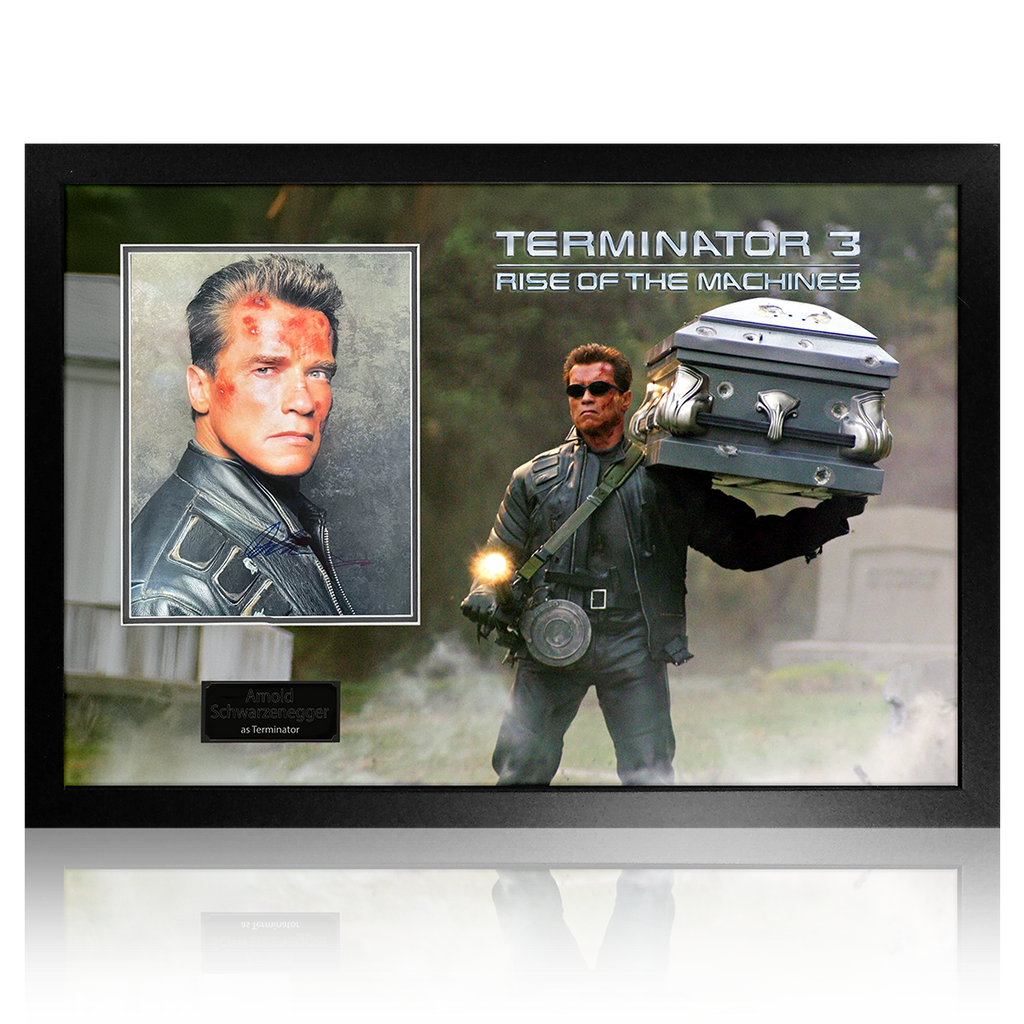 Terminator 3 Autographed Arnold Schwarzenegger Signed Terminator 3 Premium Frame – The Fan Cave ...