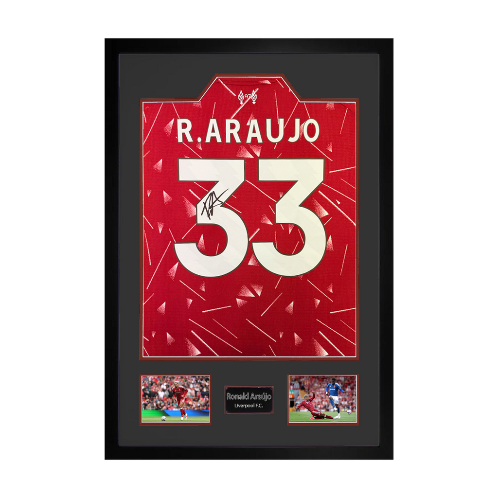 Ronald Araújo Signed Liverpool Shirt Premium Frame