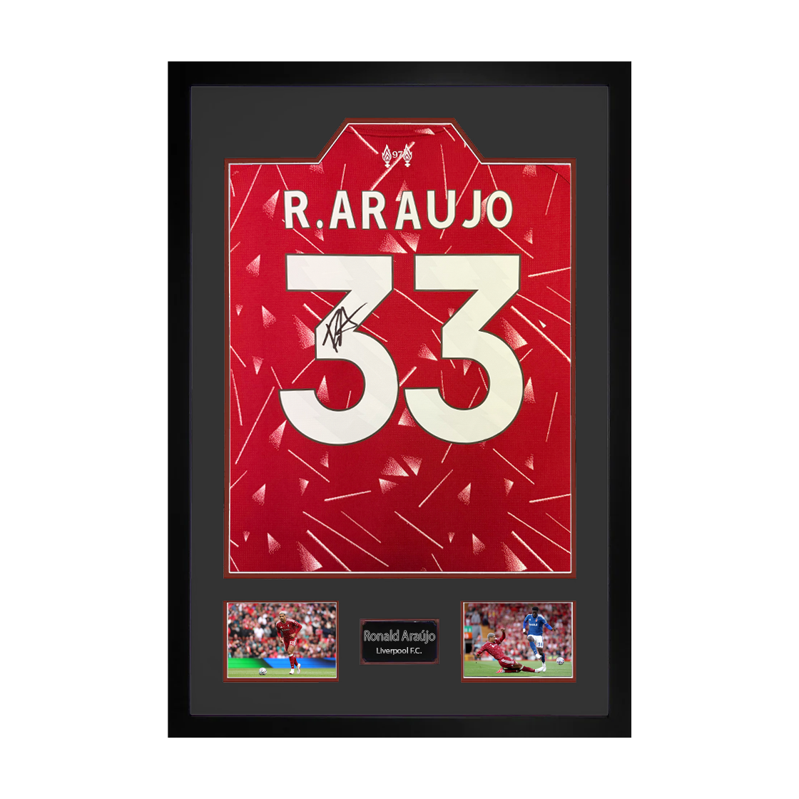 Ronald Araújo Signed Liverpool Shirt Premium Frame