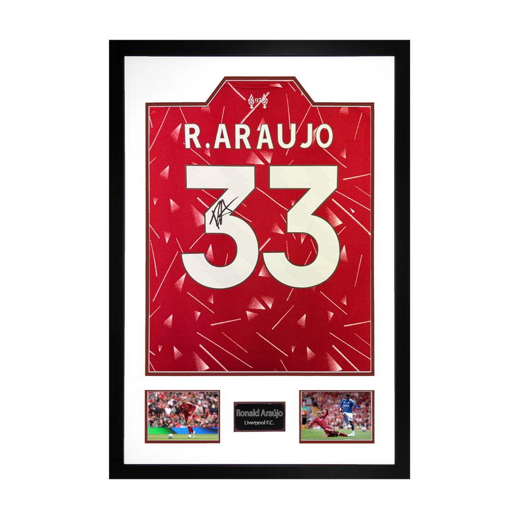 Ronald Araújo Signed Liverpool Shirt Premium Frame