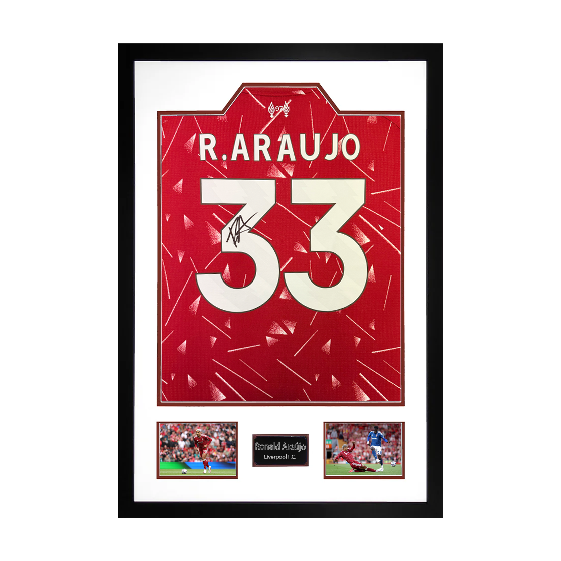 Ronald Araújo Signed Liverpool Shirt Premium Frame