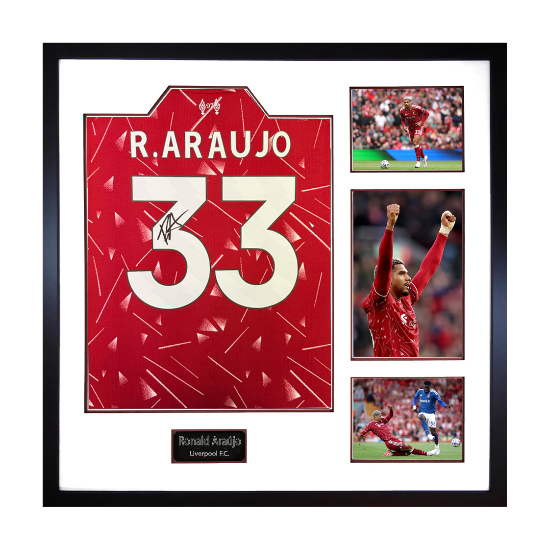 Ronald Araújo Signed Liverpool Shirt Elite Frame