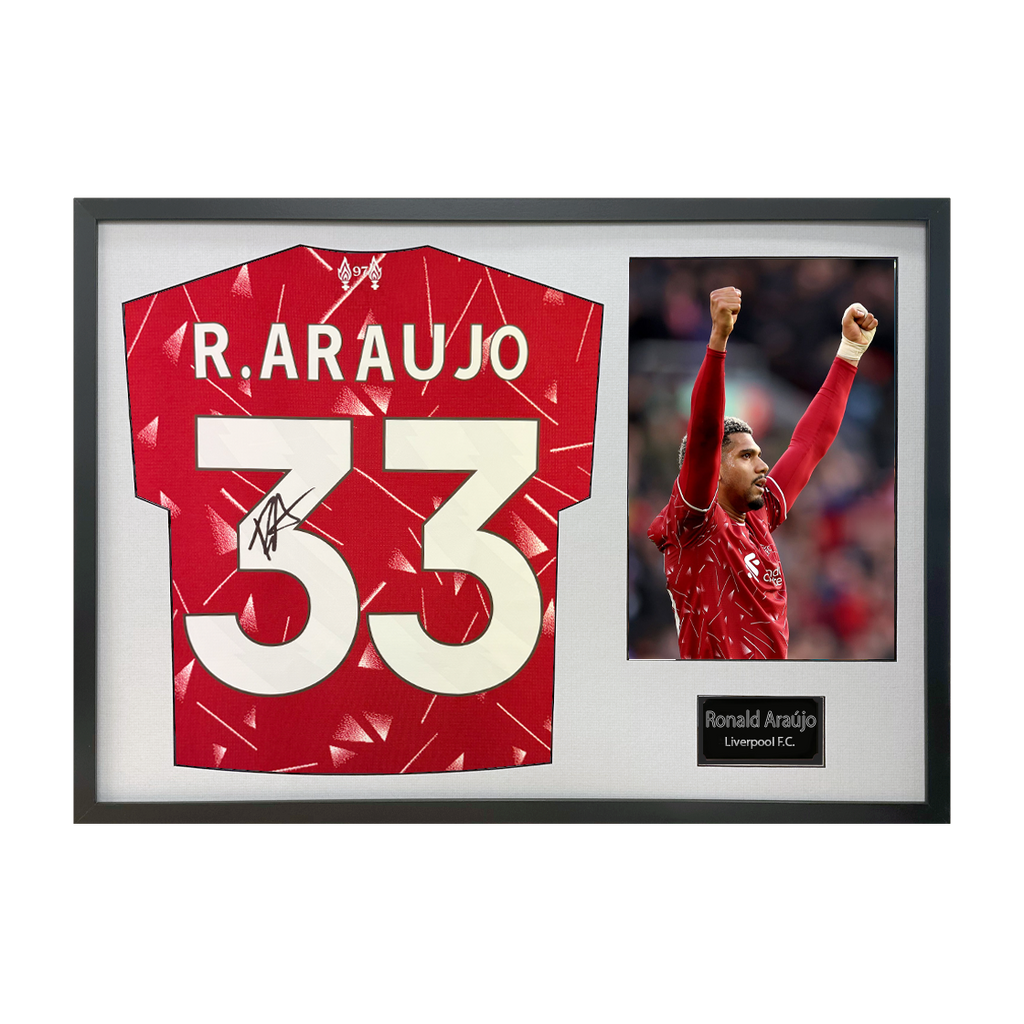 Ronald Araújo Signed Liverpool Shirt Classic Frame