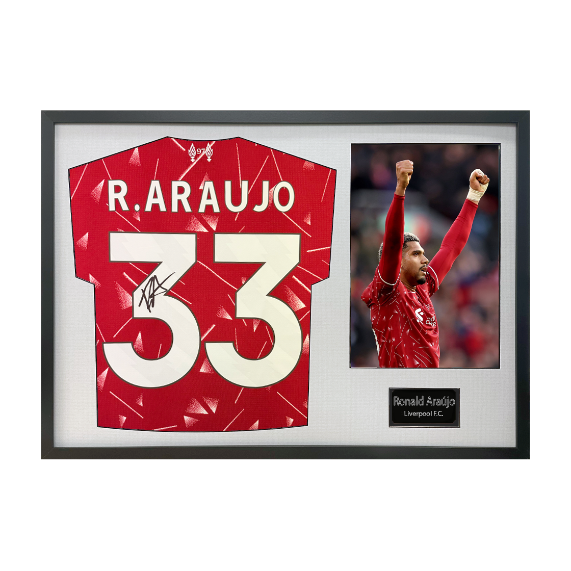 Ronald Araújo Signed Liverpool Shirt Classic Frame