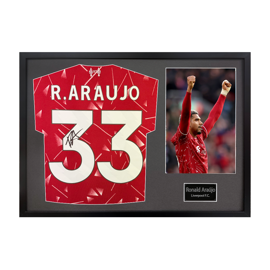 Ronald Araújo Signed Liverpool Shirt Classic Frame
