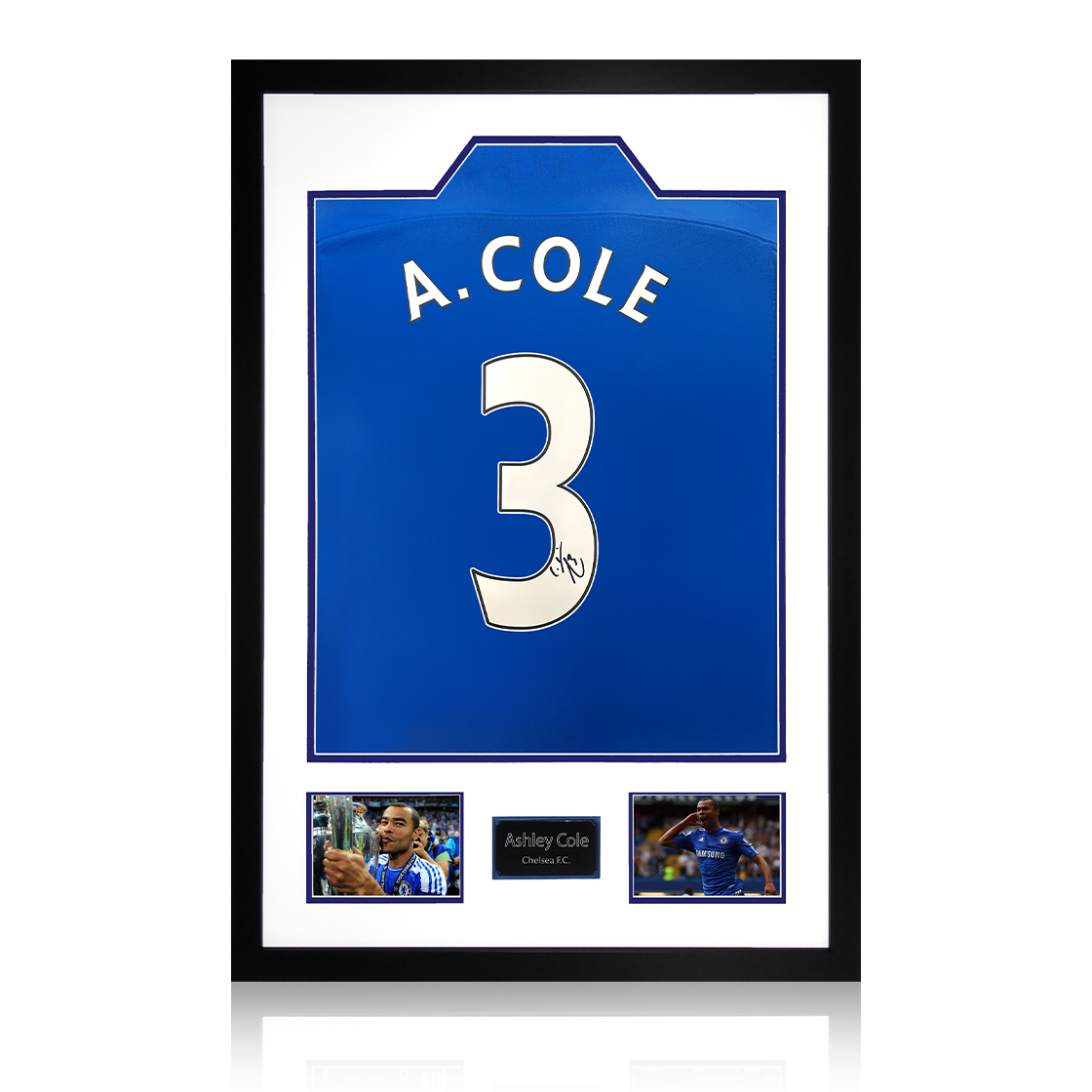 Ashley Cole Signed Chelsea Shirt Premium Frame