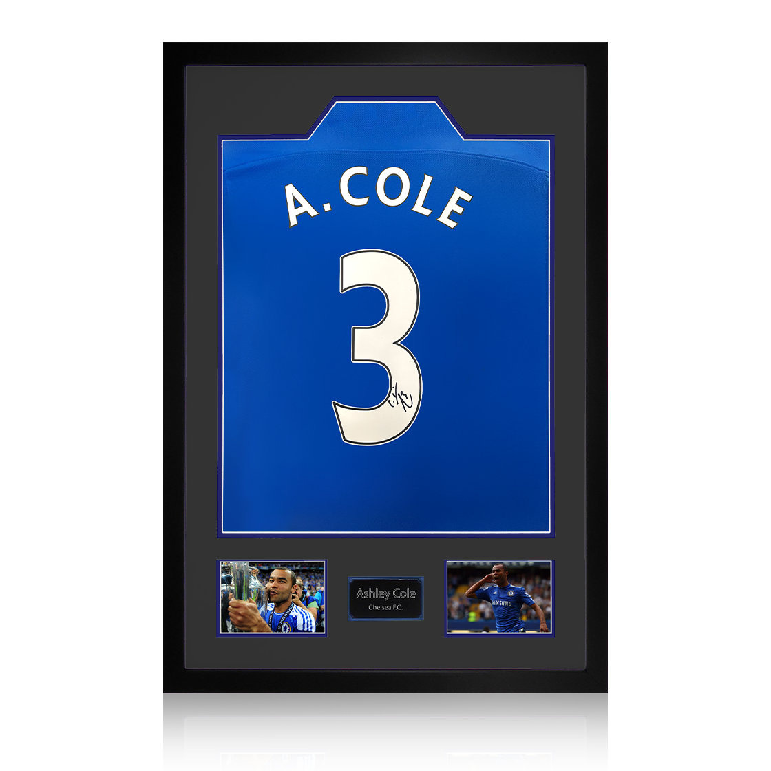 Ashley Cole Signed Chelsea Shirt Premium Frame