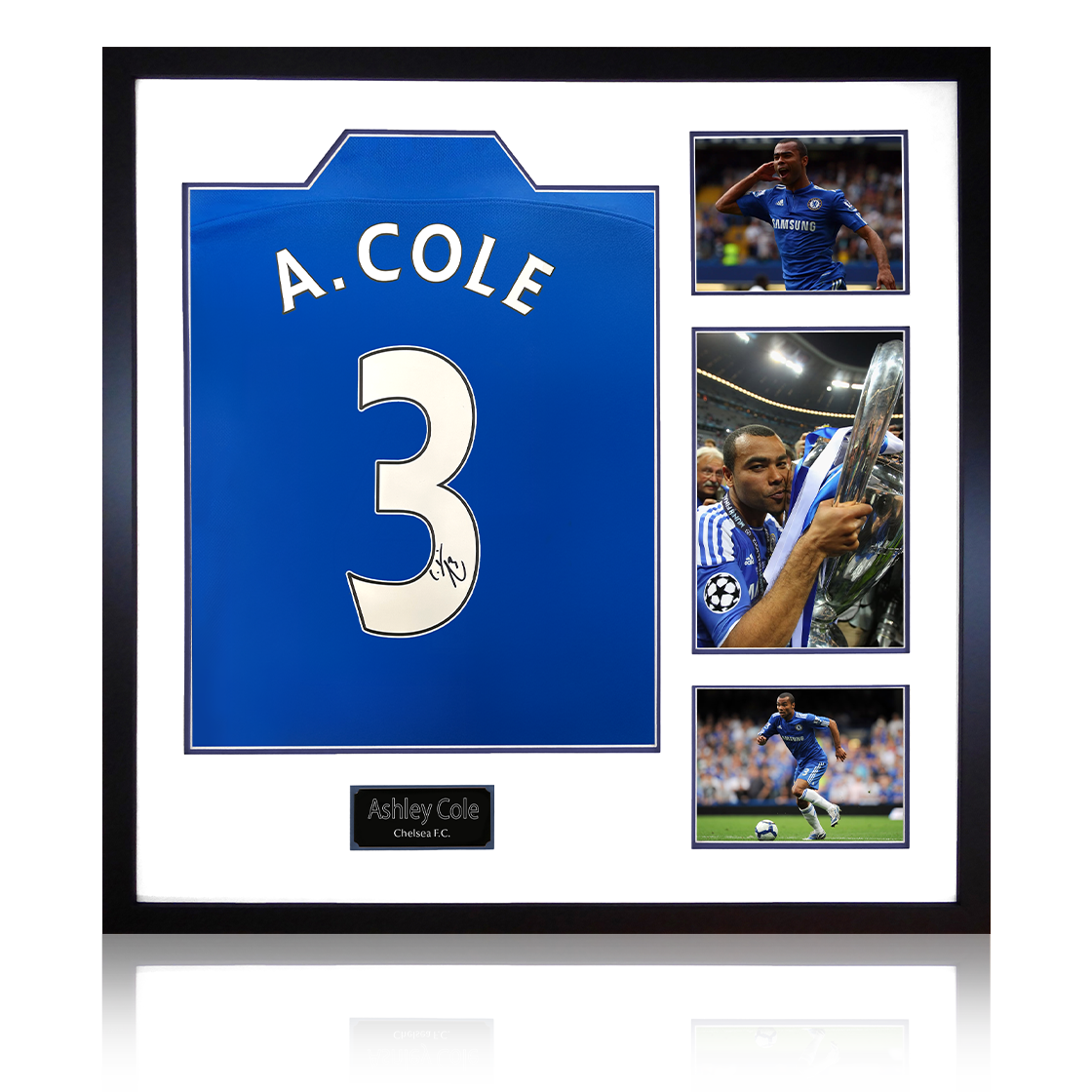 Ashley Cole Signed Chelsea Shirt Elite Frame