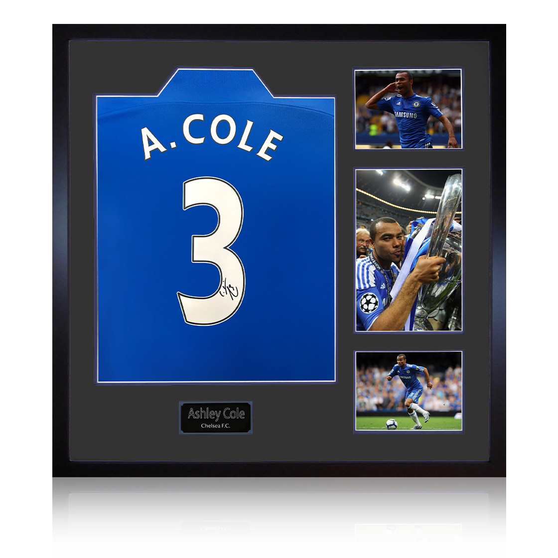 Ashley Cole Signed Chelsea Shirt Elite Frame