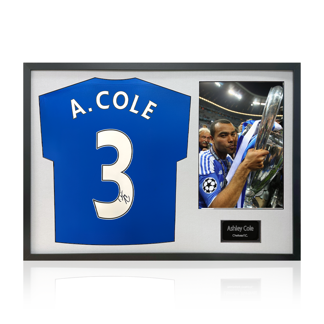 Ashley Cole Signed Chelsea Shirt Classic Frame