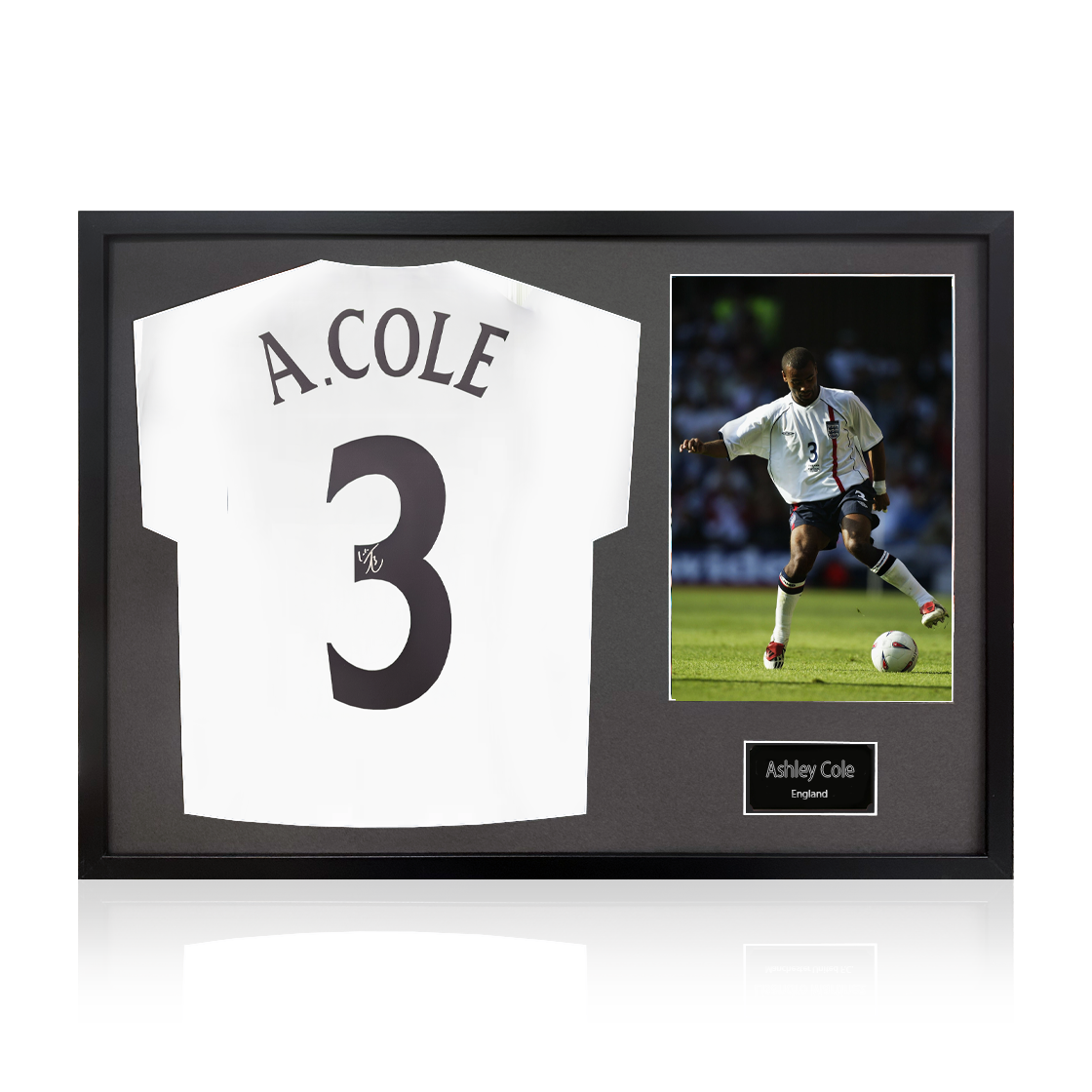 Ashley Cole Signed England Shirt Classic Frame