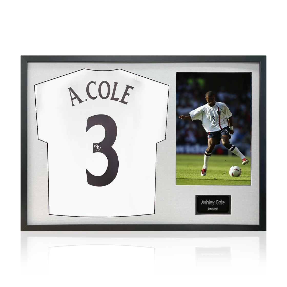 Ashley Cole Signed England Shirt Classic Frame