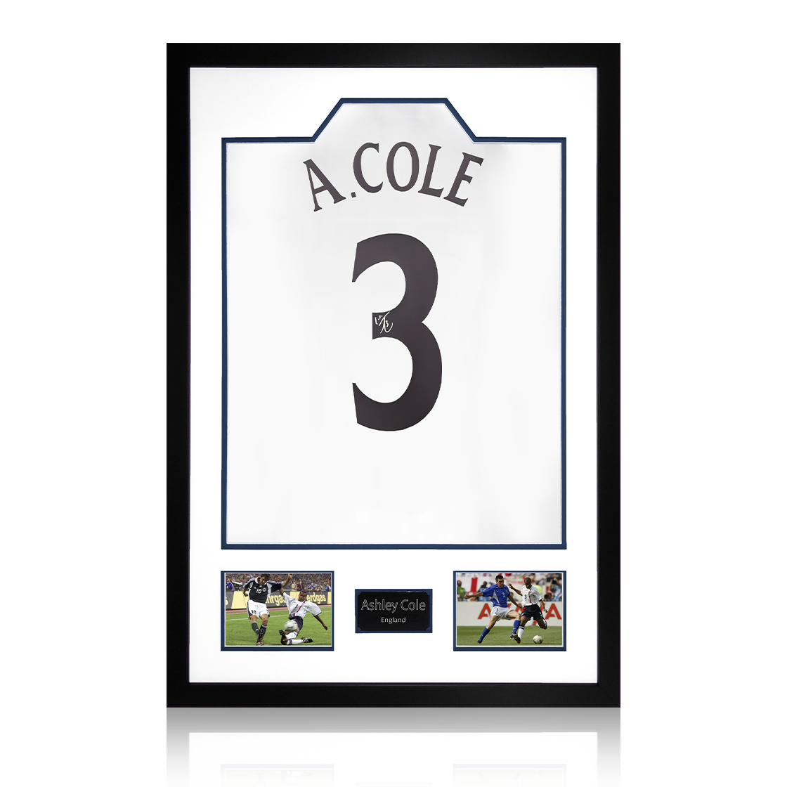 Ashley Cole Signed England Shirt Premium Frame
