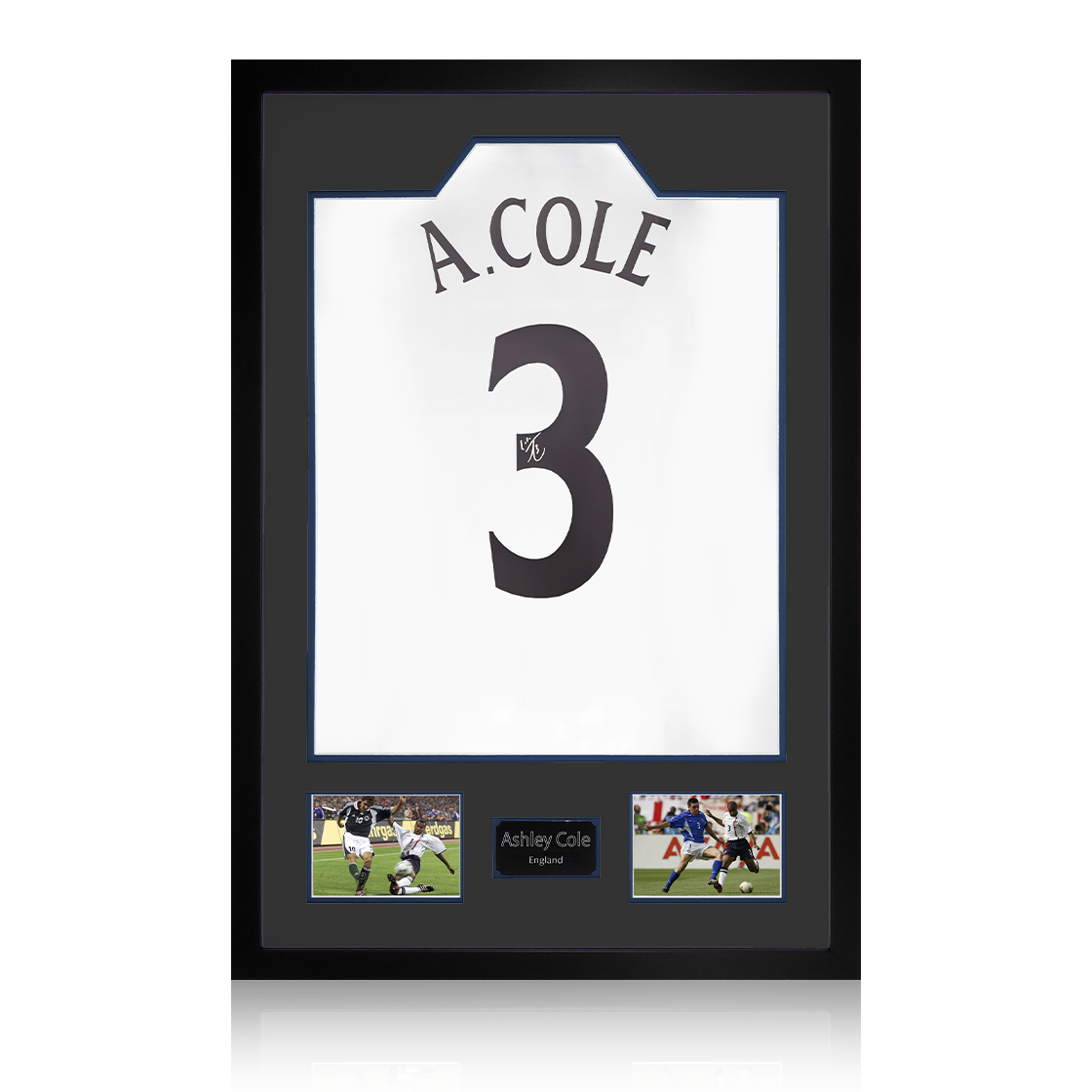 Ashley Cole Signed England Shirt Premium Frame