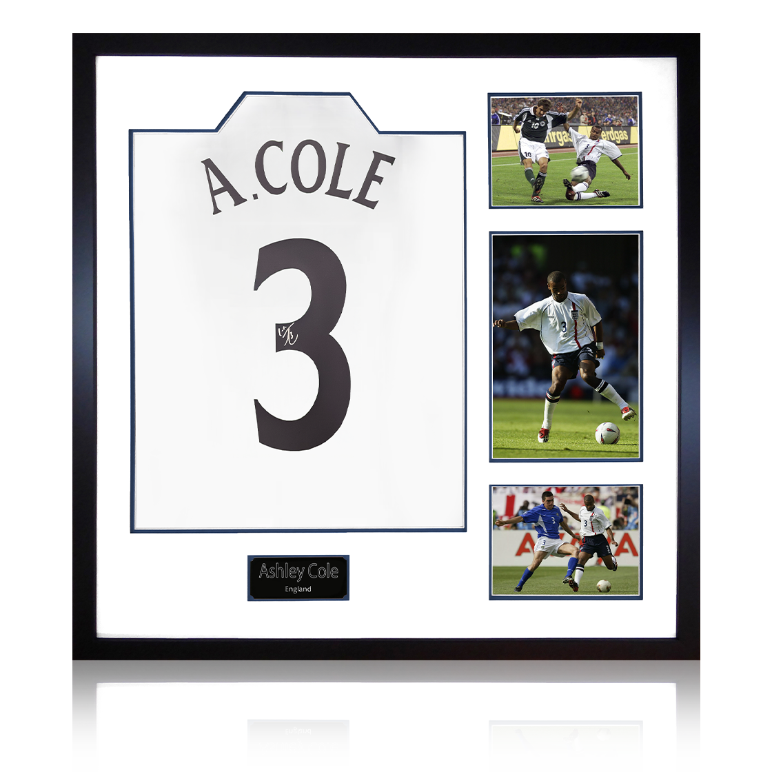 Ashley Cole Signed England Shirt Elite Frame