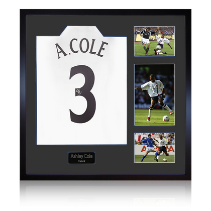 Ashley Cole Signed England Shirt Elite Frame