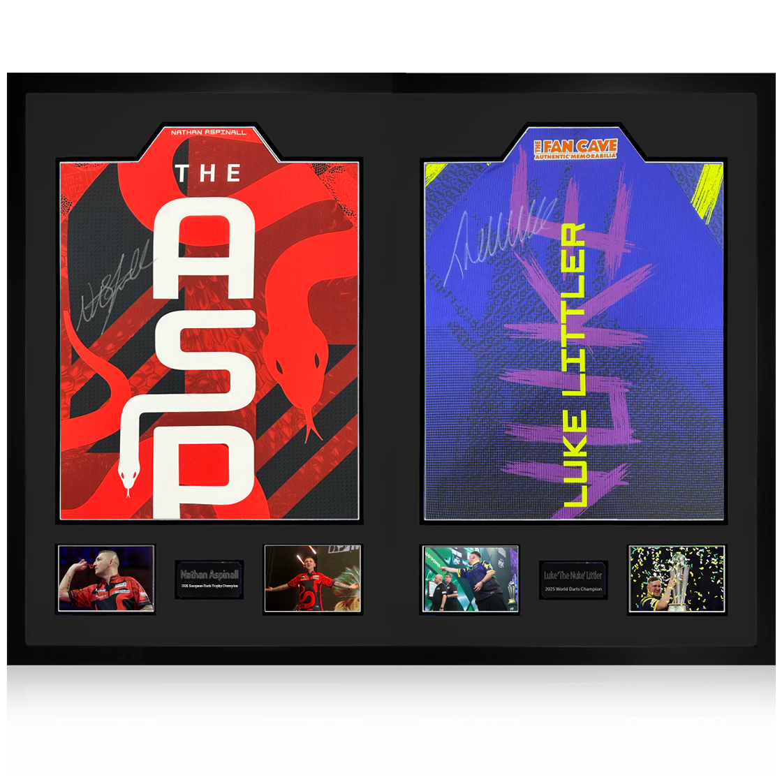 Luke Littler & Nathan Aspinall Signed Shirt Ultra Premium Frame