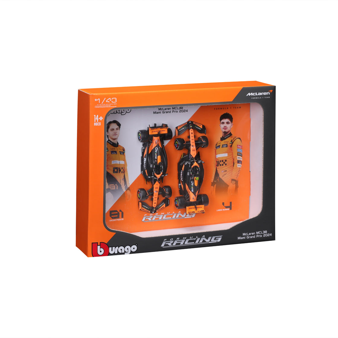 1:43 F1 McLaren MCL38 2024 Two Pack Lando Norris & Oscar Piastri