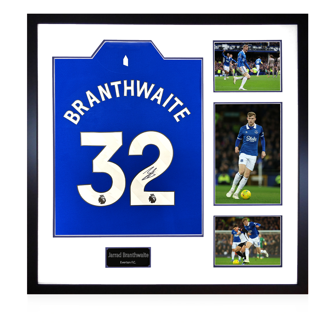 Jarrad Branthwaite Signed Everton Shirt Elite Frame #2