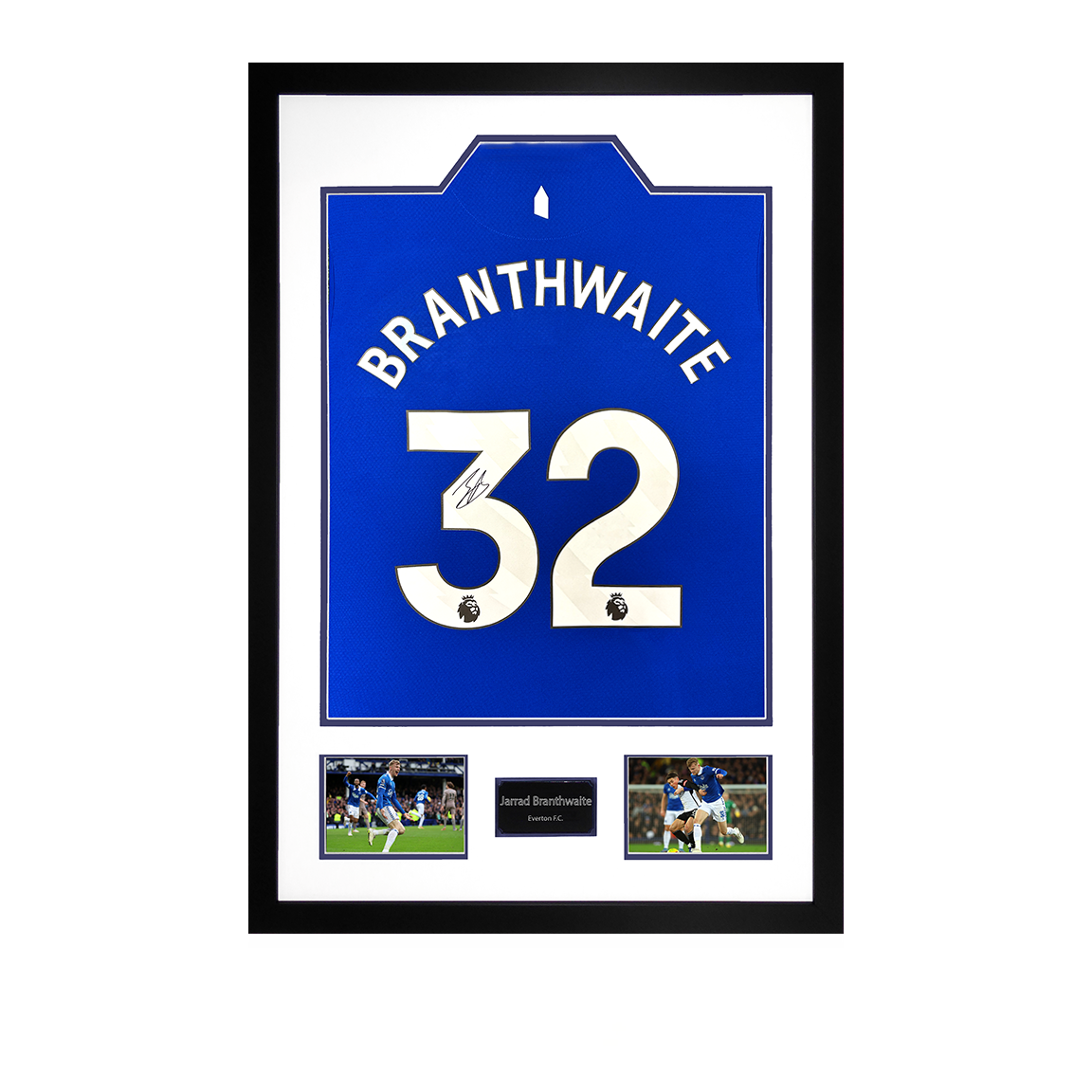 Jarrad Branthwaite Signed Everton Shirt Premium Frame #1