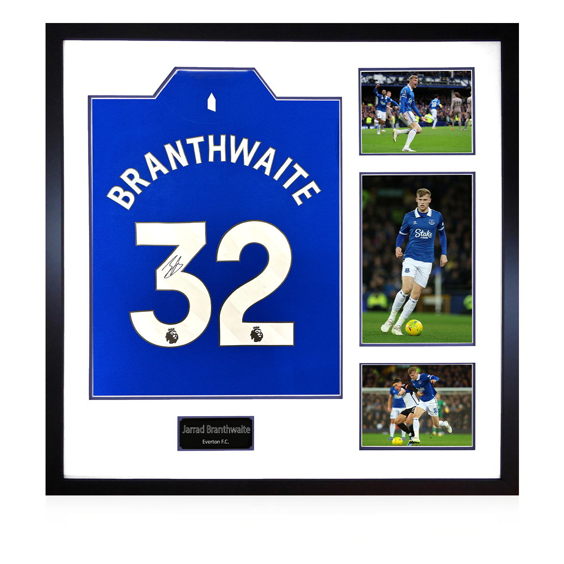 Jarrad Branthwaite Signed Everton Shirt Elite Frame #1
