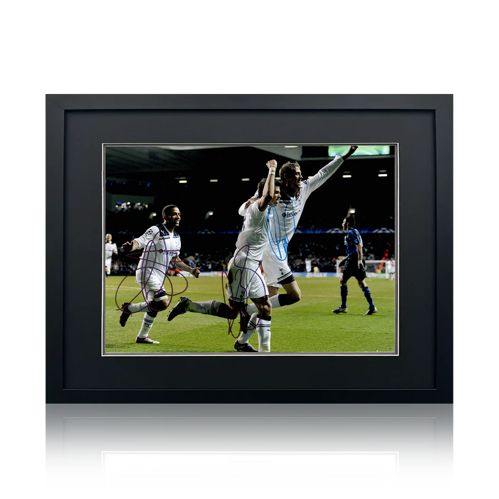 Gareth Bale, Peter Crouch & Aaron Lennon Signed Tottenham Hotspur Image Compact Frame