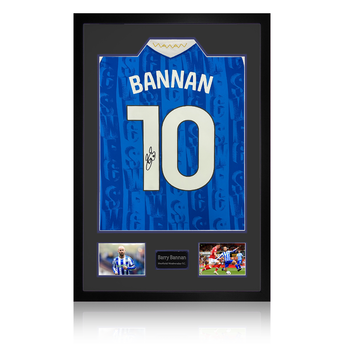 Barry Bannan Signed Sheffield Wednesday 25/26 Shirt Premium Frame w/ Fan Style Numbers