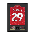 Bradley Barcola Signed Liverpool Shirt Premium Frame (ACG Cert)