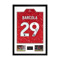 Bradley Barcola Signed Liverpool Shirt Premium Frame (ACG Cert)