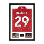 Bradley Barcola Signed Liverpool Shirt Premium Frame (ACG Cert)
