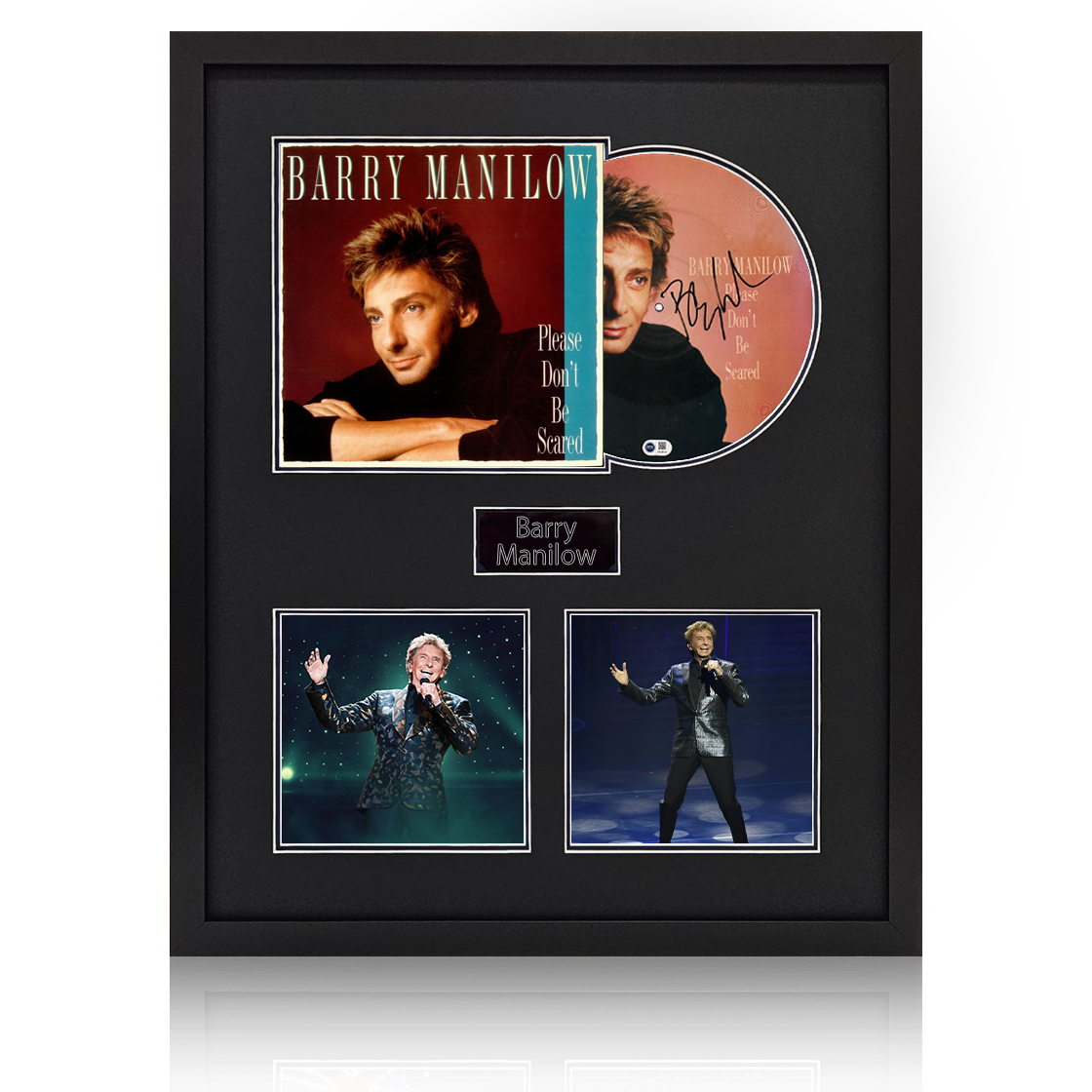 Barry Manilow Signed Please Don't Be Scared LP Elite Frame (ACG Cert)