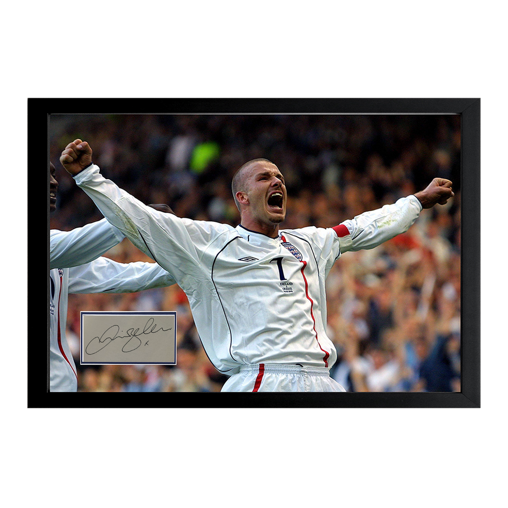David Beckham Signed England Cut Iconic Frame
