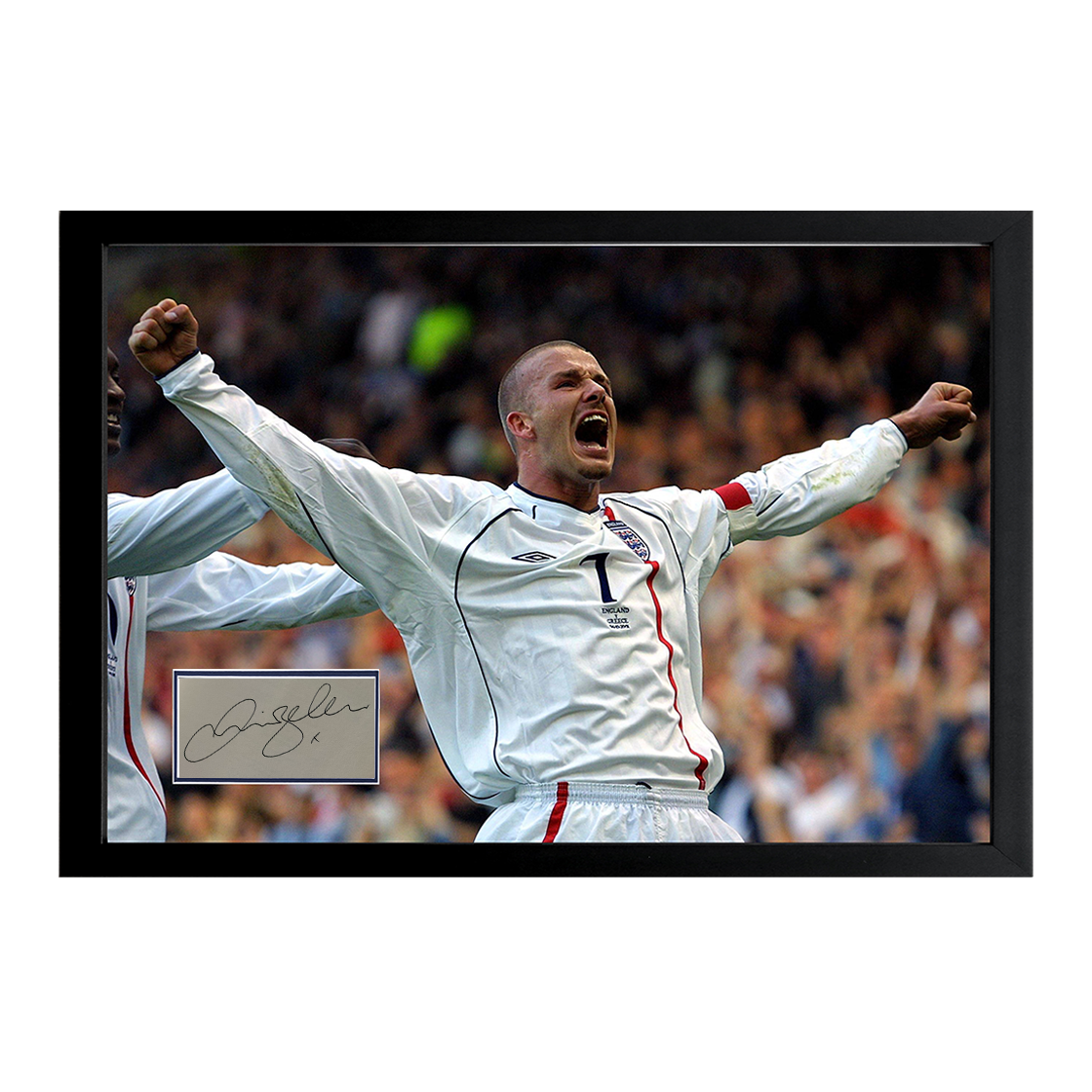 David Beckham Signed England Cut Iconic Frame