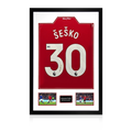 Benjamin Šeško Signed Manchester United Shirt Premium Frame (ACG Cert)