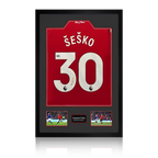 Benjamin Šeško Signed Manchester United Shirt Premium Frame (ACG Cert)