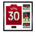 Benjamin Šeško Signed Manchester United Shirt Elite Frame (ACG Cert)