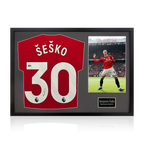 Benjamin Šeško Signed Manchester United Shirt Classic Frame (ACG Cert)