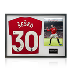 Benjamin Šeško Signed Manchester United Shirt Classic Frame (ACG Cert)