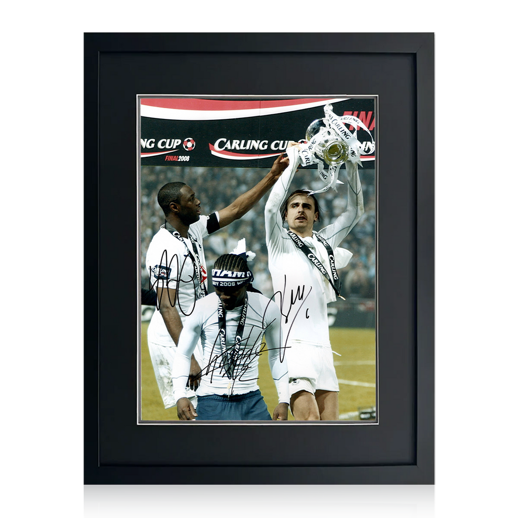 Dimitar Berbatov, Ledley King & Pascal Chimbonda Signed Tottenham Hotspur Image Compact Frame