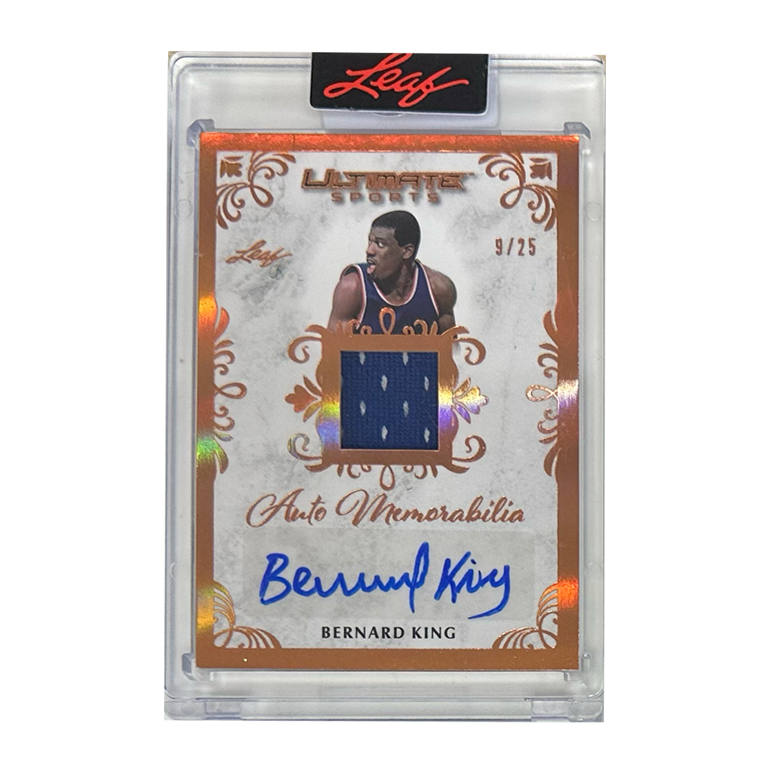 Leaf Auto Memorabilia Bernard King 9/25