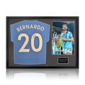 Bernardo Silva Signed Manchester City 23/24 Premier League Champions Shirt Classic Frame