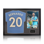 Bernardo Silva Signed Manchester City 23/24 Premier League Champions Shirt Classic Frame
