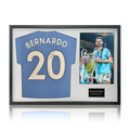 Bernardo Silva Signed Manchester City 23/24 Premier League Champions Shirt Classic Frame