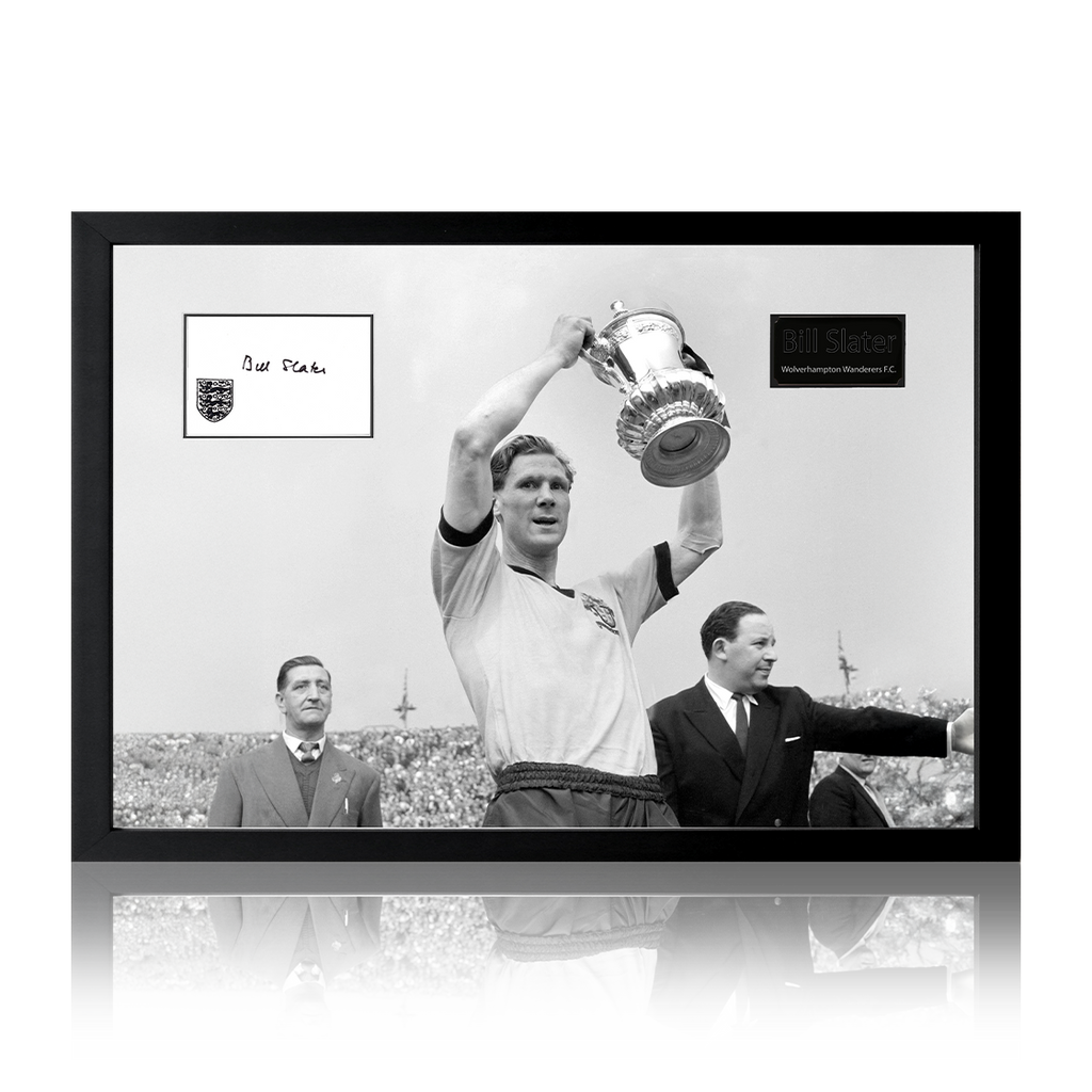 Bill Slater Signed Wolverhampton Wanderers Cut Iconic Frame