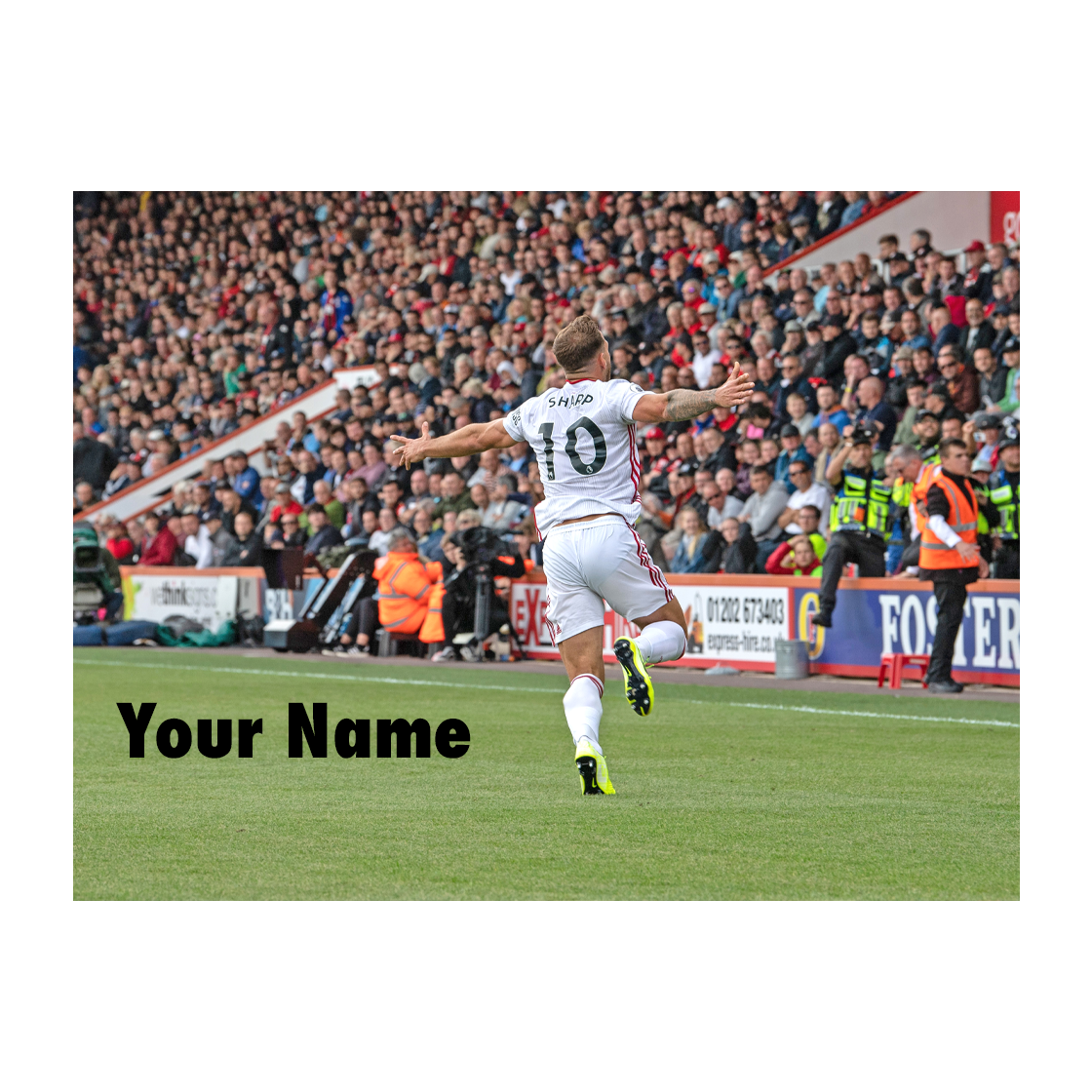 Billy Sharp Signed & Dedicated Sheffield United 16x12 Image